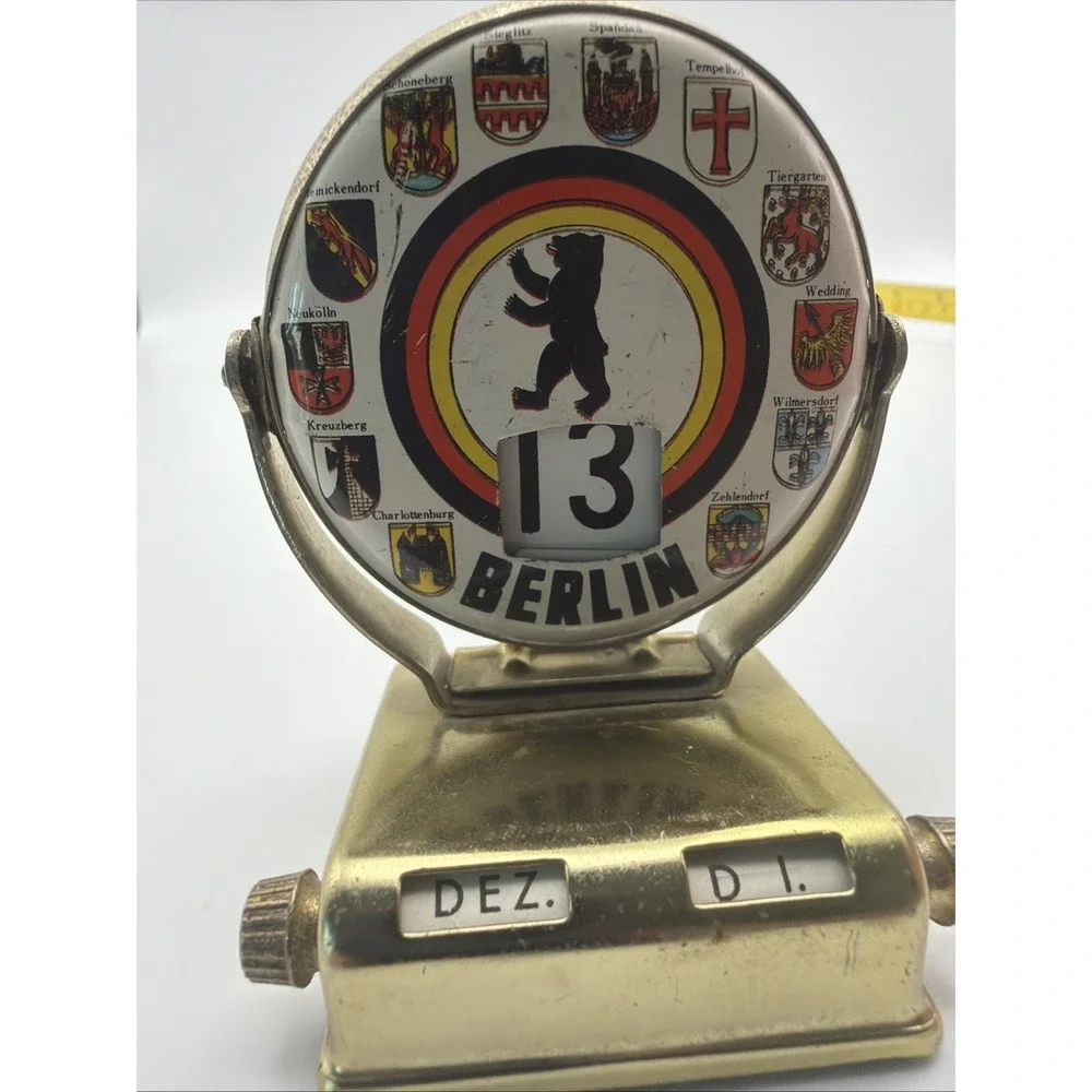 Two Vintage Berlin Germany Perpetual Desk Calendars Bear Souvenir West Berlin